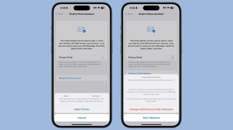 晋源苹果手机维修分享苹果 iOS 18.1 支持设置“主要”邮箱地址并更改 iCloud 邮箱 